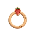 Beige round strawberry spring clasp ring for DIY keychain and accessory crafting - Light Orange