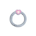 Chiusura ad anello a molla grigia con cuore in smalto rosa per portachiavi fai-da-te - Stile Cuore / Nero