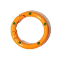 Runder Federkarabiner aus Legierung in Orange mit grünen Punkten für DIY-Schlüsselanhänger - 25mm / Dunkelorange
