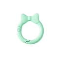 Anello a molla verde menta con fiocco per portachiavi DIY e creazione di accessori - Anello Molla Fiocco / Confezione da 10 / Verde Latte
