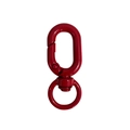 Red swivel lobster clasp with spring-loaded metal hook for DIY keychain making - Red