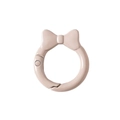 Gancio a molla rotondo con fiocco rosa in metallo per portachiavi e borse fai-da-te - Anello Molla Fiocco / Confezione da 10 / colore tè al latte