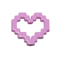DIY pixel heart acrylic bead in light pink-purple for personalized jewelry making - Baking Paint Heart Frame / Purple