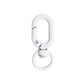 White painted metal swivel lobster clasp with 360-degree rotation for DIY keychains - White