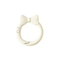 Gancio a molla bianco crema con fiocco per accessori portachiavi fai-da-te - Anello Molla Fiocco / Confezione da 10 / Beige
