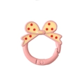 Roze veerring met gele strik en stippen van legering voor DIY accessoires - Grote Strik (Stippen) / Lotusroze