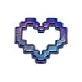 DIY acrylic pixel heart pendant with iridescent purple-blue gradient and hollow design - Iridescent Heart Frame / Sapphire Blue