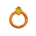 Orange strawberry spring ring round carabiner clasp for DIY keychain accessories - Deep Orange