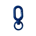 Dark blue swivel snap hook for keychains featuring a rotating metal ring and spring closure - Sapphire Blue