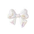 Cuenta de lazo 3D blanco perlado iridiscente para joyas DIY y colgantes móviles - Corbata de lazo / Blanco Sólido