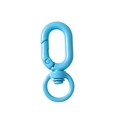 Light blue alloy swivel spring ring clasp for DIY keychains and bag accessories - Lake Blue