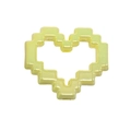 Pale yellow pixel heart bead with pearlescent finish for DIY jewelry making - Iridescent Heart Frame / Yellow
