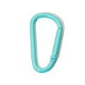 Light blue D-ring carabiner hook with spring clip closure for DIY keychains - Emerald D-Shape Style