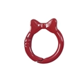 Fibbia ad anello a molla con fiocco rosso per portachiavi e decorazione borse - Anello Molla Fiocco / Confezione da 10 / Rosso