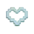 Light blue pixel heart bead with iridescent finish for DIY jewelry making - Iridescent Heart Frame / Aqua Blue