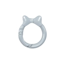 Chiusura ad anello a molla celeste a forma di fiocco per portachiavi fai da te e accessori - Anello Molla Fiocco / Confezione da 10 / Grigio