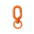 Orange lacquered alloy lobster clasp with spring ring and swivel hook for DIY keychains - Dark Orange