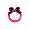 Roze polka dot strik veerring sluiting voor DIY sleutelhangers en handtassen - Grote Strik (Stippen) / Rozerood