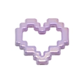 Pearlescent purple acrylic pixel heart charm with hollow center for DIY jewelry - Iridescent Heart Frame / Purple