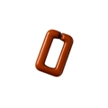 Polished reddish brown rectangular acrylic U-shape chain link connector for DIY jewelry - Square Buckle 28*18mm / Brown