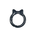 Anello a molla nero a forma di fiocco per portachiavi e accessori fai da te - Anello Molla Fiocco / Confezione da 10 / Nero