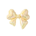 Iridescent yellow bow bead with smooth resin surface for DIY jewelry making and crafts - Bow Tie / Solid Yellow