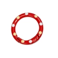 Red polka dot spring ring buckle with white and yellow spots for DIY keychains - Two-color Polka Dot / Bright Red