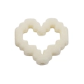 DIY pixelated hollow heart acrylic bead in milky white finish for phone chain making - Flocked Heart Frame / Off-white