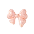 Pink iridescent puffy bow bead with balloon style finish for DIY jewelry and accessories - Bow Tie / Solid Iridescent Grapefruit