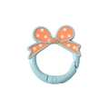Lichtblauwe legering veerring met oranje polka dot strik voor DIY sleutelhangers - Grote Strik (Stippen) / Muntgroen