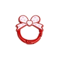Rode veerring gesp met roze polkadot strik en hartje voor doe-het-zelf sleutelhangers - Grote Strik (Stippen) / Rood