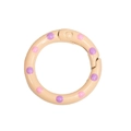 Beige round spring o-ring with purple dots for DIY keychains and bags - Two-color Polka Dot / Grapefruit