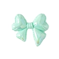Iridescent mint green resin bow bead with pearlescent finish for DIY jewelry crafts - Bow Tie / Solid Green
