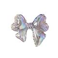 Iridescent bow knot bead accessory with transparent laser finish for DIY jewelry crafts - Bow Tie / Transparent Black