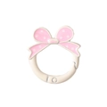 Crèmewitte veerring sluiting met roze stipjes strik voor doe-het-zelf projecten - Grote Strik (Stippen) / Beige