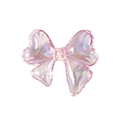Translucent pink aurora bow bead with heart texture for DIY jewelry and crafts - Bow Tie / Transparent Pink