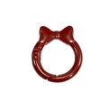 Moschettone tondo con fiocco bordeaux per accessori portachiavi fai da te - Anello Molla Fiocco / Confezione da 10 / Rosso Ankara