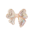 3D bow tie bead accessory with laser holographic finish for DIY crafts and jewelry - Bow Tie / Transparent Iridescent Orange