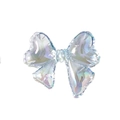 Iridescent holographic bow-shaped resin bead for DIY jewelry and phone chain charms - Bow Tie / Transparent Blue