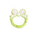 Lichtgroene veerring van legering met roze polkadot strik voor DIY handwerkprojecten - Grote Strik (Stippen) / Appelgroen