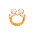Oranje veerring sluiting met strik en roze stippen voor DIY-sieraden maken - Grote Strik (Stippen) / Oranje