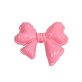 Pink puffy bow bead in resin material with glossy finish for DIY jewelry and hair accessories - Bow Tie / Painted Dark Pink