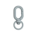 Matte grey alloy swivel lobster clasp with oval spring hook for DIY keychain making - Gray