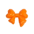 Vibrant orange bow knot charm with a 3D balloon texture for DIY jewelry and accessories - Bow Tie / Painted - Orange