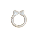 Anello a molla glitter oro champagne con fiocco per portachiavi e accessori fai da te - Tè al Latte Perlato