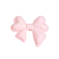 Stereo puffy pink bow resin bead with high-gloss finish for DIY jewelry and accessories - Bow Tie / Lacquer Pink