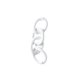 Minimalist alloy connection ring accessory with four white matte oval links in chain design - 4-Segment Chain / White