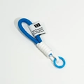 Handmade woven blue lanyard keychain with white label and blue metal ring clasp - Single Cord Royal Blue