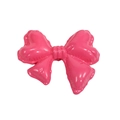 3D puff bow bead accessory in vibrant rose pink resin for DIY jewelry making - Bow Tie / Lacquered - Peach