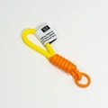 Handmade woven yellow and orange keychain strap with orange O-ring and JX fabric tag - Single Cord Yellow